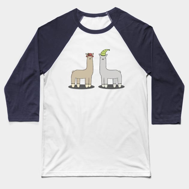 llamas with hats. Baseball T-Shirt by charlytanne